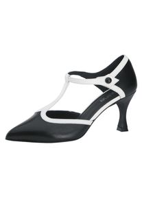 Heine, Damen Pumps, Schwarz / Weiß