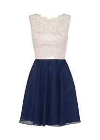 Laona, Damen Cocktailkleid mit Spitze, Beige / Navy