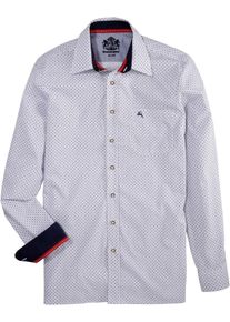 Hammerschmid, Herren Trachtenhemd in schmaler Form, Blau / Wei&szlig;