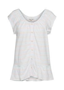 Tom Tailor Denim, Damen Shirt, Taubenblau / Orange / Offwhite