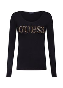 Guess, Damen Pullover 'BRIGITTE LS LOGO SWEATER', Gold / Schwarz