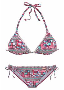 Sunseeker, Damen Triangel-Bikini, Türkis / Grün / Pink / Rot