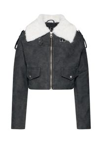 Missguided, Damen Jacke 'BOXY VINTAGE PILOT JACKET', Anthrazit