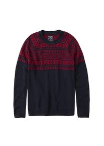 Abercrombie & Fitch Abercrombie & Fitch, Herren Pullover 'FESTIVE CREWS', Navy / Rot