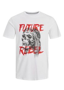 Jack & Jones JACK & JONES, Herren T-Shirt, Anthrazit / Feuerrot / Wei&szlig;