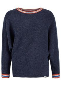Khujo, Damen Pullover 'KIMIKO', Himmelblau / Dunkelblau / Lachs / Wei&szlig;