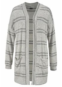 Lascana, Damen Cardigan, Hellgrau / Naturweiß