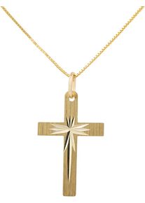 Firetti, Damen Kette mit Anhänger, »Kreuz«, Gold