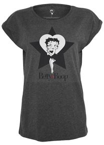 Merchcode, Damen T-Shirt 'Betty Boop Star', Dunkelgrau