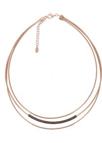 PESAVENTO, Damen Kette, Rosegold / Schwarz