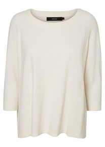 V&eacute;ro Moda VERO MODA, Damen Loose-Fit Pullover mit 3/4-&Auml;rmeln, Wollwei&szlig;