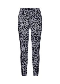 Gang, Damen Hosen 'CATY - animalier flock print SKINNY', Graumeliert