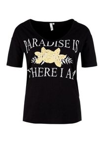 Q/S Designed By, Damen Jerseyshirt, Schwarz