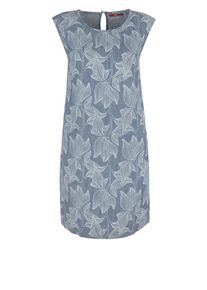 s.Oliver RED LABEL, Damen Kleid, Rauchblau / Weiß