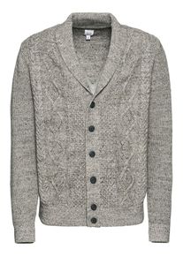 GAP, Herren Strickjacke 'BUDDING CABLE SHAWL CARDI', Grau