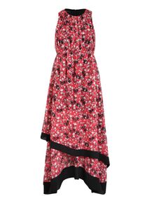 Apart, Damen Kleid, Grau / Cranberry / Schwarz / Weiß