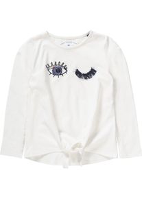 Tom Tailor, Mädchen Langarmshirt zum Knoten, Weiß
