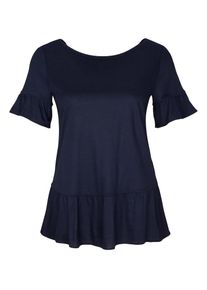 s.Oliver BLACK LABEL, Damen Jerseyshirt mit Volants, Navy