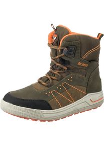BE MEGA, Winterstiefel, Braunmeliert / Dunkelgrau / Gr&uuml;n / Neonorange / Schwarz