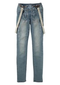 Arizona, Damen Trachtenjeans 'R&ouml;hrenjeans im Bavaria Look', Blau