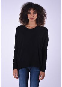 Kaporal5 Kaporal, Damen Pullover Casey mit modischen Zierkn&ouml;pfen, Schwarz
