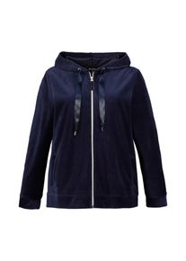 Ulla Popken, Damen Sweatjacke, Dunkelblau