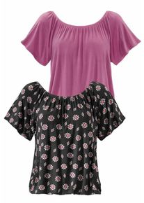 Buffalo, Damen Carshirts, Dunkelpink / Schwarz