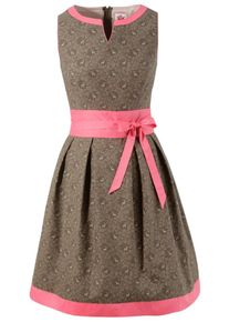 Spieth & Wensky SPIETH & WENSKY, Damen Trachtenkleid mit Hirschprint, Braun / Pink