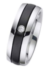 Firetti, Damen Partnerschmuck: Partnerring, Schwarz / Silber