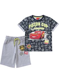 Disney Cars, Set T-Shirt + Shorts f&uuml;r Jungen, Blau / Grau