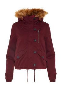 Noisy may, Damen Parka, Braunmeliert / Dunkelrot