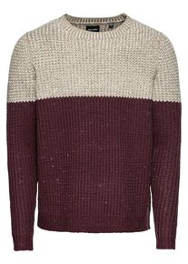 Only & Sons Only & Sons, Herren Pullover, Beige / Weinrot