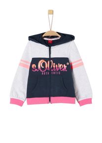 s.Oliver Junior, Mädchen Sweatjacke, Dunkelblau / Grau / Pink / Rosa