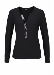 Laura Scott, Damen Langarmshirt, Schwarz