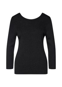 Object, Damen Pullover 'OBJBROOKLYN RIB 3/4 KNIT TOP', Schwarz