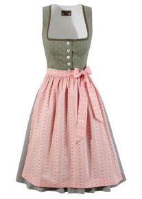 Love Nature, Damen Dirndl 'Love Nature', Grün / Pink / Schwarz / Weiß