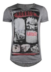Trueprodigy, Herren T-Shirt 'Monaco Party', Anthrazit / Rot
