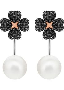 Swarovski, Damen Ohrstecker 'Latisha 5389161', Schwarz / Silber / Wei&szlig;