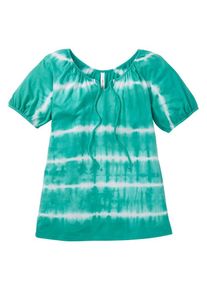 sheego Casual, Damen Shirt, Smaragd / Weiß