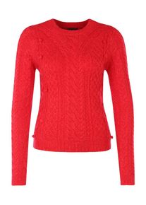 Review, Damen Strickpullover mit Rundhalsausschnitt, Rot