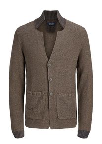 Jack & Jones JACK & JONES, Herren Cardigan, Brokat / Braunmeliert