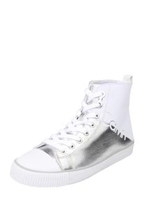 Calvin Klein Jeans, Damen Hoher Sneaker 'DOTTY', Silber / Wei&szlig;