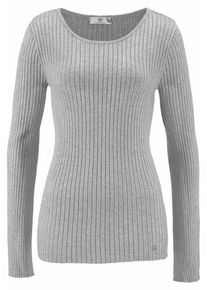 AJC, Damen Rundhalspullover, Hellgrau