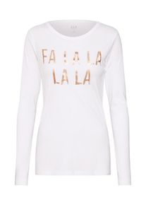 GAP, Damen Shirt 'V-LS FAV CREW NVL', Bronze / Wei&szlig;