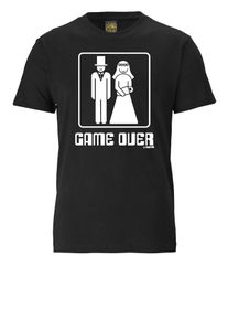 logoshirt, Herren T-Shirt 'GAME OVER', Schwarz / Wei&szlig;