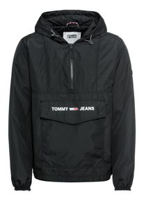 Tommy Jeans, Herren Jacke 'JM Solid Popover', Schwarz / Weiß