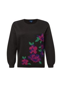 Tom Tailor, Damen Pullover, Dunkellila / Fuchsia / Schwarz