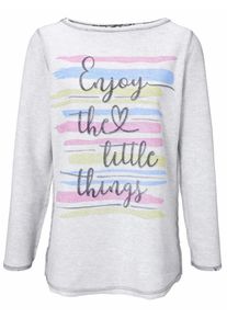 Heine, Damen Sweatshirt, Hellblau / Graumeliert / Pastellpink