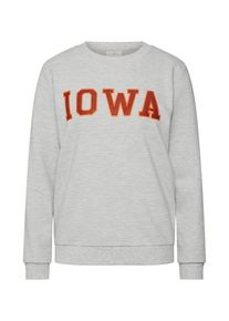 Kaffe, Damen Pullover 'Iowa', Hellgrau / Orangerot