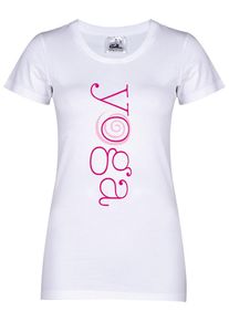 YOGISTAR.COM, Damen Yogi-t-shirt "yoga", Pink / Weiß